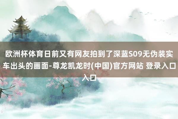 欧洲杯体育日前又有网友拍到了深蓝S09无伪装实车出头的画面-尊龙凯龙时(中国)官方网站 登录入口